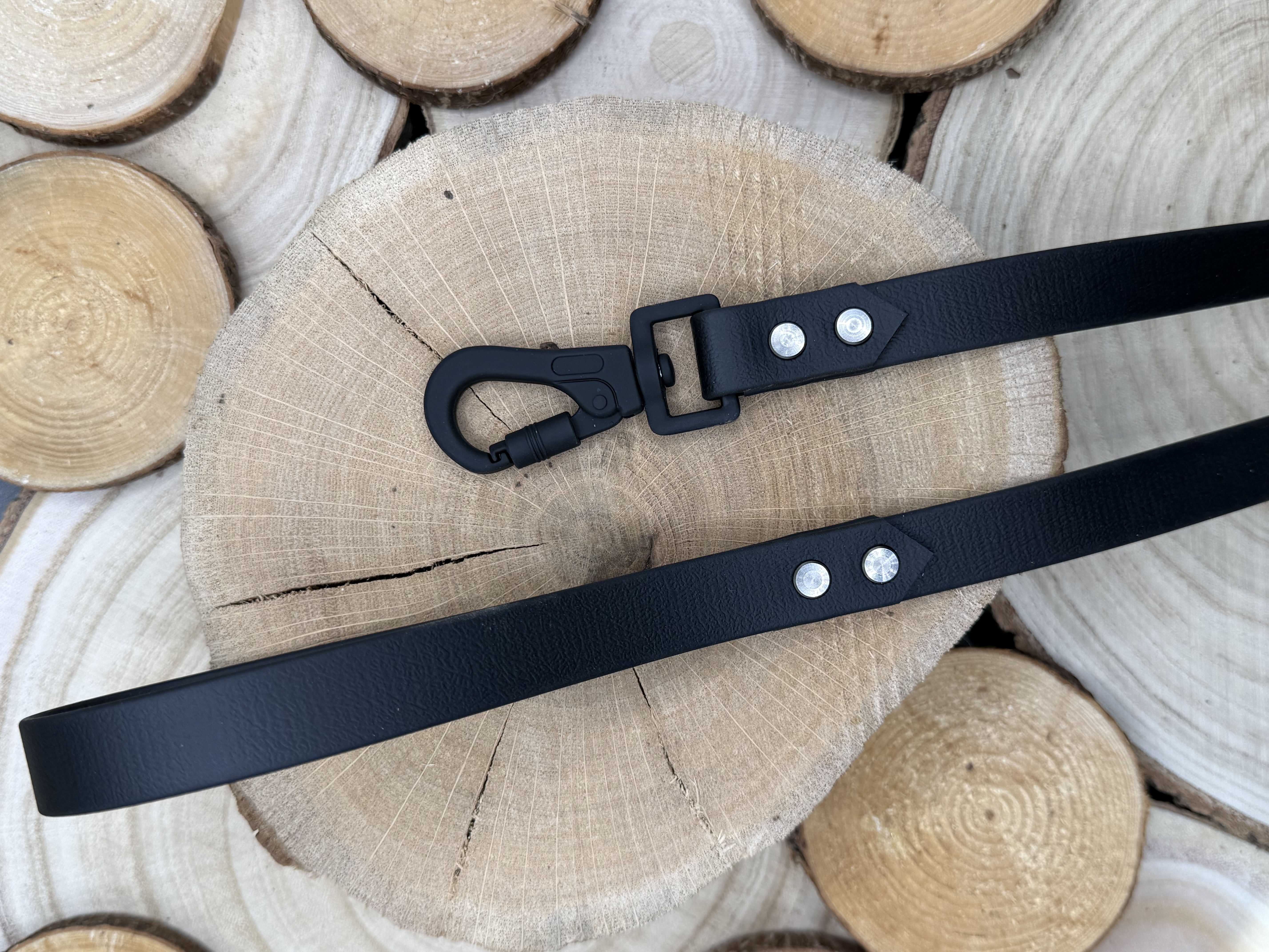 Biothane Hundeleine, 19mm, mit Schlaufe, schwarz (2.010)